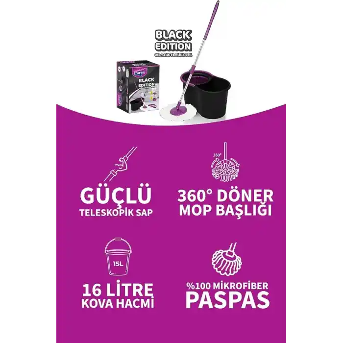 PAREX TYC00579867713 Black Edition Otomatik Temizlik Sistemi Siyah