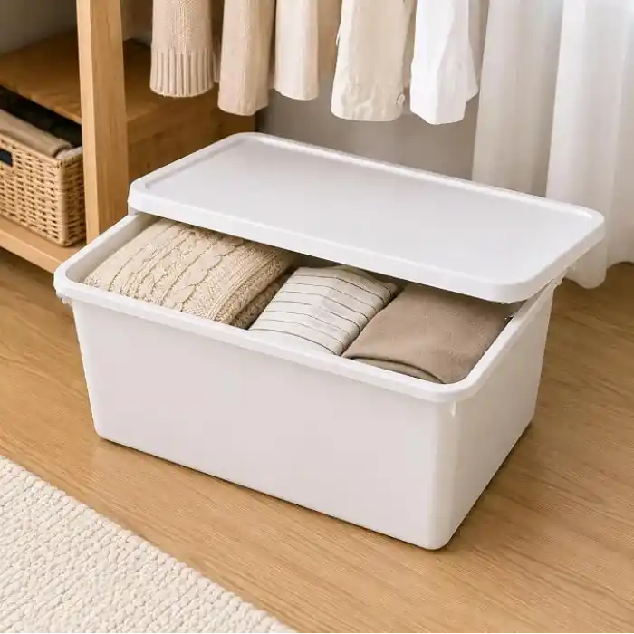 Orret Home 20 Litre Kapaklı Plastik Depolama Kutusu Organizer Kutu Çok Amaçlı Düzenleyici Saklama Kutusu Ev İçi Dolap İçi Oyuncak Kıyafet Banyo Mutfak Organizer Kutusu