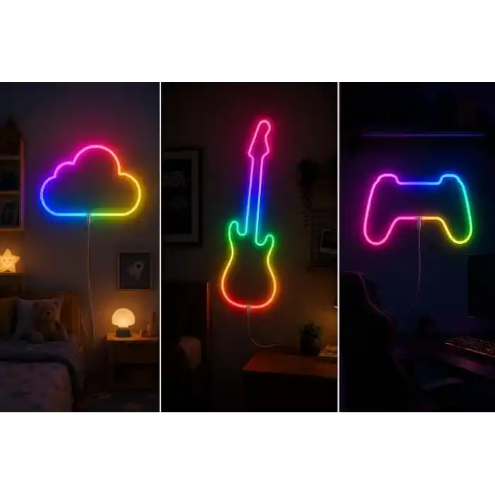 Akıllı Neon LED Şerit 5 Metre – USB Bağlantılı, Uygulama ve Kumanda Kontrollü, Müzik Senkronizasyonlu, Zaman Ayarlı, Çok Renkli Esnek Neon Işık Şeridi, Oda Dekorasyonu ve Gaming Setup