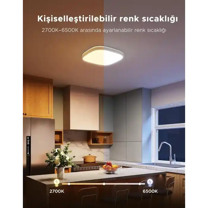 Govee RGBWW + RGBIC Matter Destekli Kare Akıllı Tavan Armatürü - 30 cm