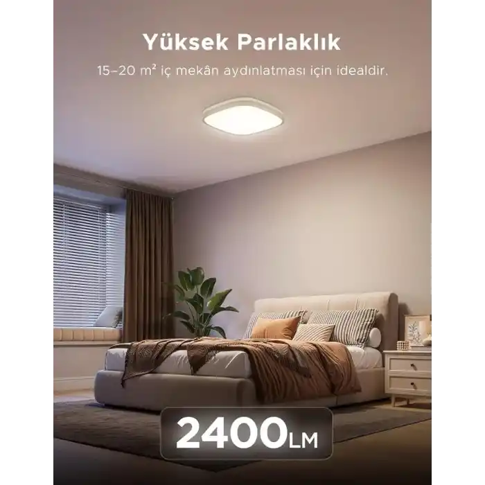 Govee RGBWW + RGBIC Matter Destekli Kare Akıllı Tavan Armatürü - 30 cm