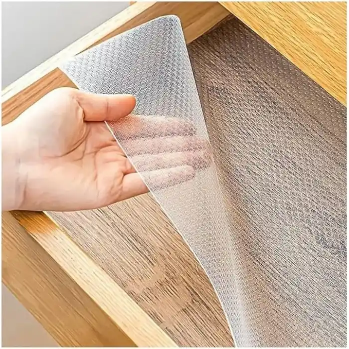 Raf ve Çekmece Örtüsü EVA Pıtırcık 45cm x 10 m – Kesilebilir Şeffaf Silikon & EVA Kaymaz Mat, Mutfak Dolabı, Buzdolabı ve Çekmeceler için Koruyucu, Yıkanabilir Silinebilir