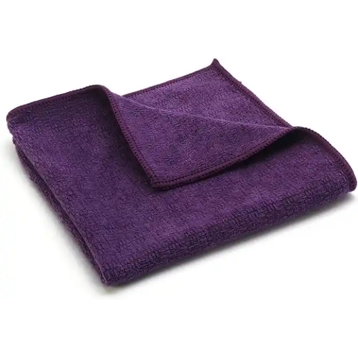 Silva Premium Mutfak Bezi Hasır Doku 30x30 cm, Mikrofiber Temizlik Bezi, Yağ ve Parmak İzini Yaymadan Toplar, Sadece Suyla Temizlik, Tezgah Ocak Çelik Mermer İçin, Mürdüm Moru