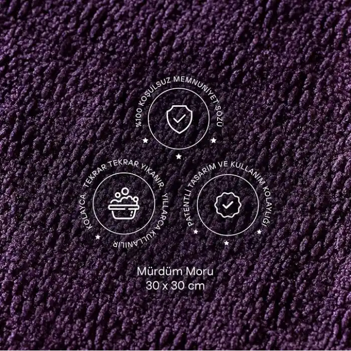 Silva Premium Mutfak Bezi Hasır Doku 30x30 cm, Mikrofiber Temizlik Bezi, Yağ ve Parmak İzini Yaymadan Toplar, Sadece Suyla Temizlik, Tezgah Ocak Çelik Mermer İçin, Mürdüm Moru