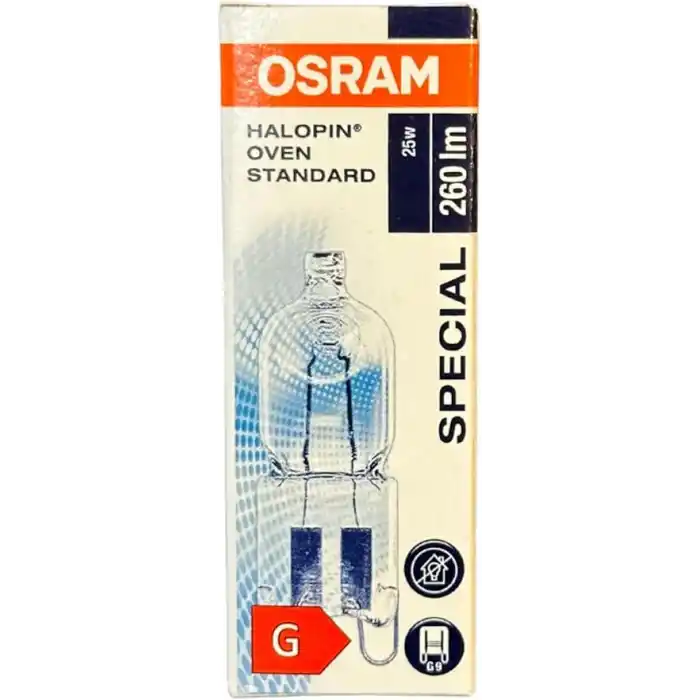 Osram Halopin Oven 25W G9 Halojen Fırın Ampulü, 2700K Sarı Işık