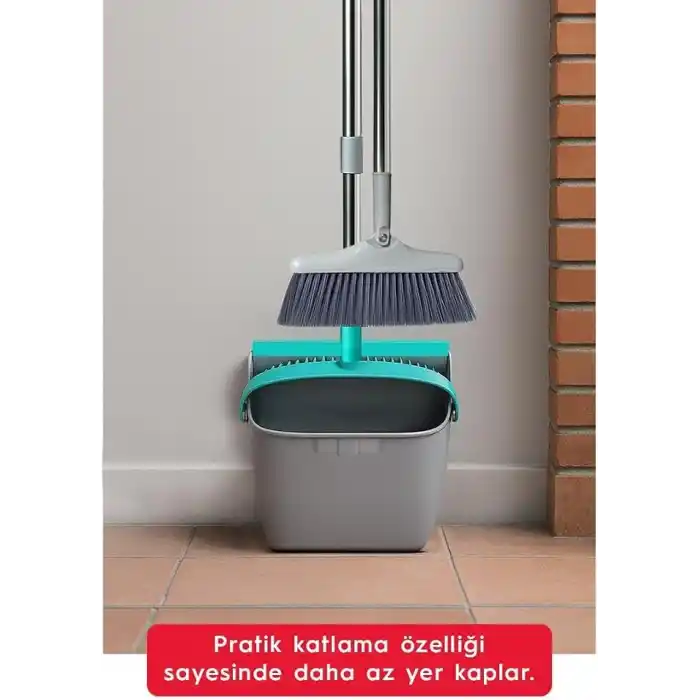 SMARTER Premium Katlanır Faraşlı Süpürge Çelik Saplı