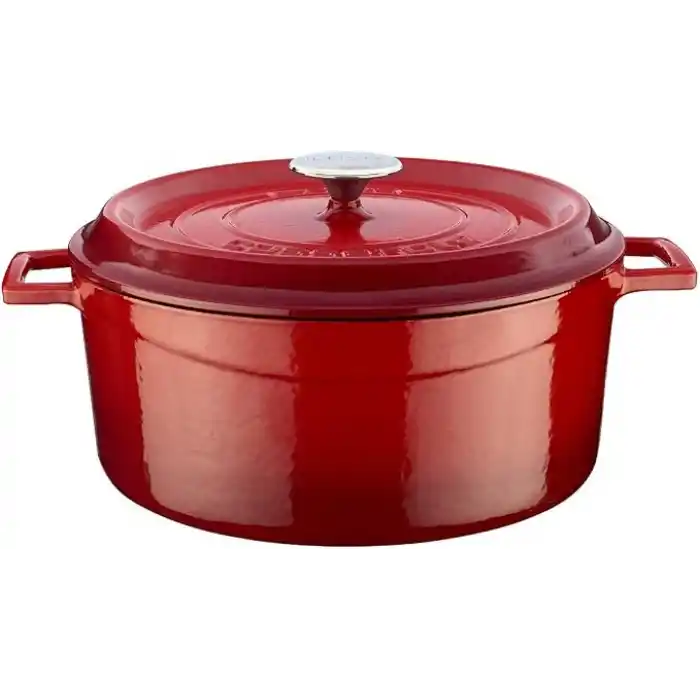 Lava Döküm Yuvarlak Tencere, Trendy, 28 cm, 6.71 L Hacim, Kırmızı