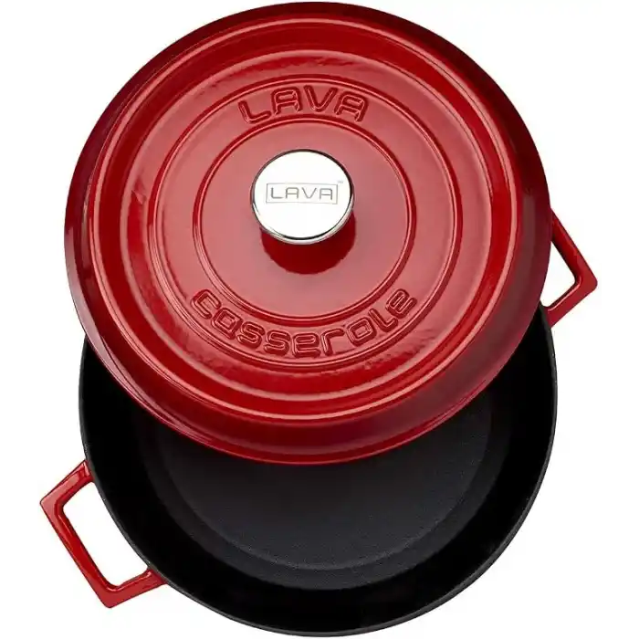 Lava Döküm Yuvarlak Tencere, Trendy, 28 cm, 6.71 L Hacim, Kırmızı