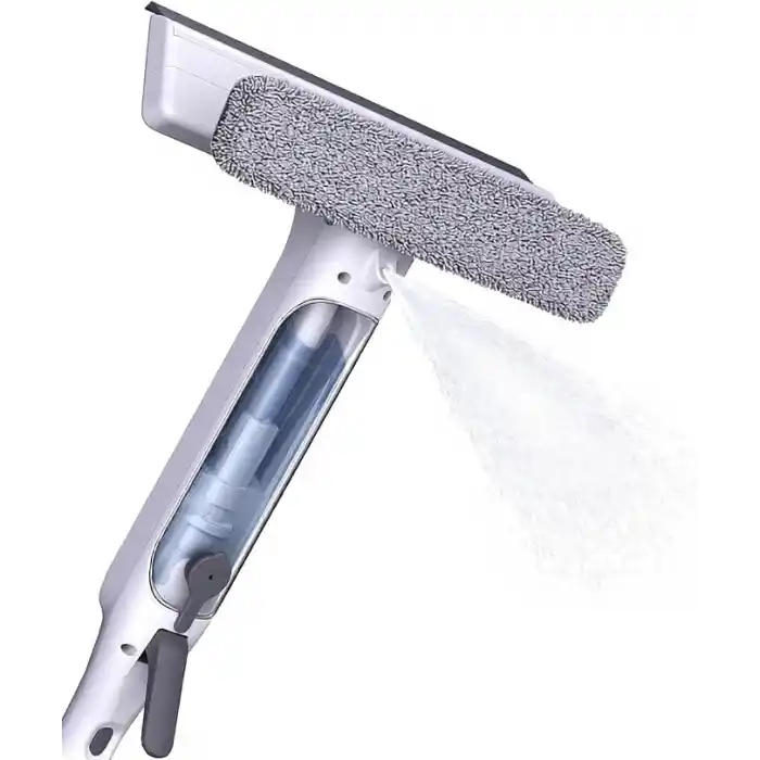 FLORA Spreyli Temiz Su Hazneli ve Kirli Su Hazneli Mikrofiber Cam Silme Mopu, Netsil Sprey Mop max 150 cm. Alüminyum Teleskopik Saplı Cam Temizleme Seti F420, Çok Fonksiyonlu Temizlik Aparatı