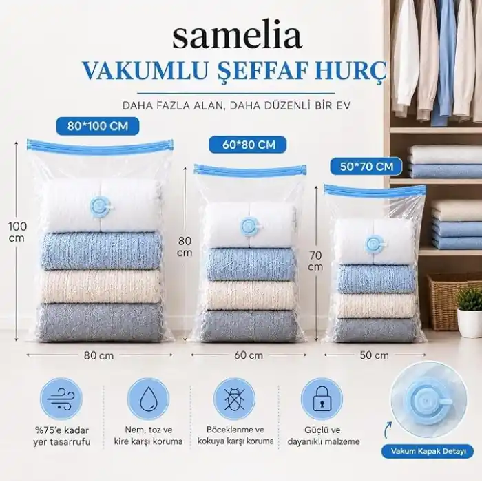 Samelia Vakumlu Hurç Poşeti (2, 60X80)