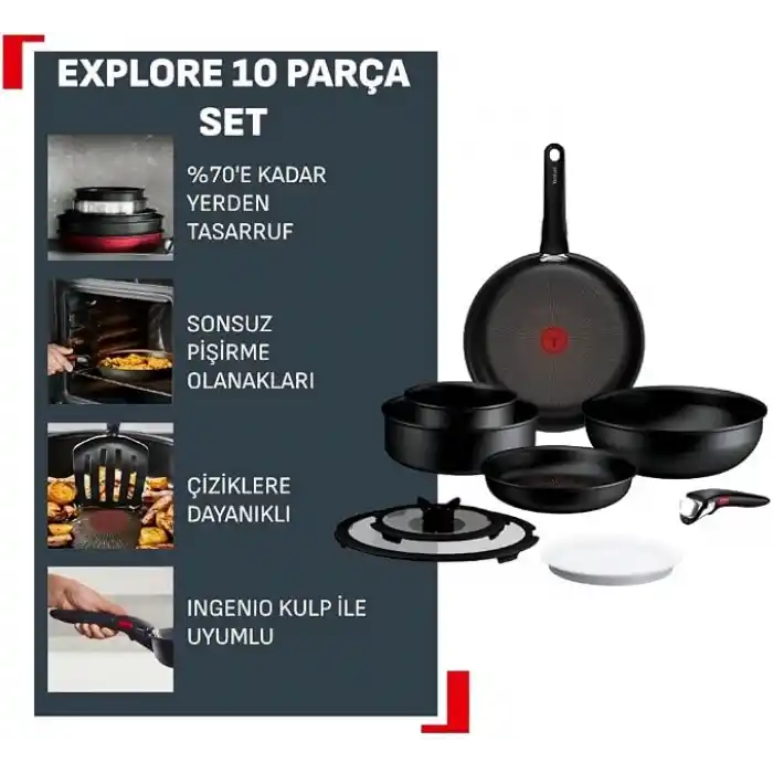 TEFAL Ingenio Explore Fusion Core 9X Büyük Tava Ve Tencere Seti - 10 Parça