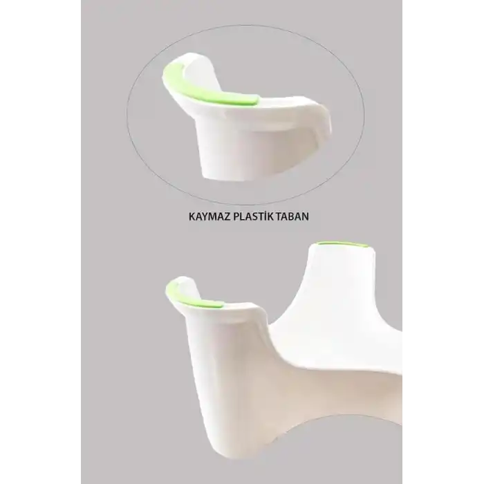 Saban Klozet Taburesi, Kaymaz Plastik Tabanlıklı, Hafif ve Dayanıklı, 44.5x30x21.5 cm