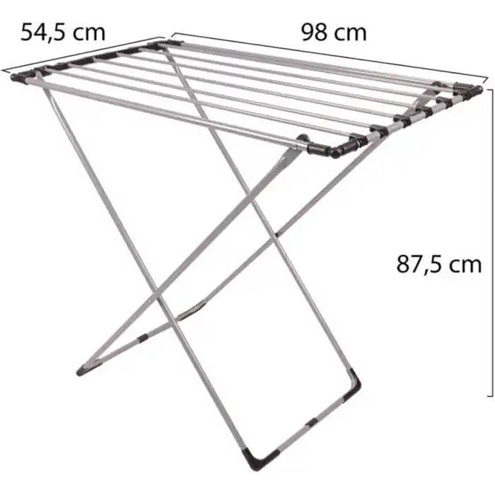 MallArt® Gri Katlanabilir Çamaşır Kurutmalığı – Kompakt ve Dayanıklı Metal Gövdeli Kurutma Askısı | Banyo, Balkon, Teras ve Bahçe Kullanımı için Uygun
