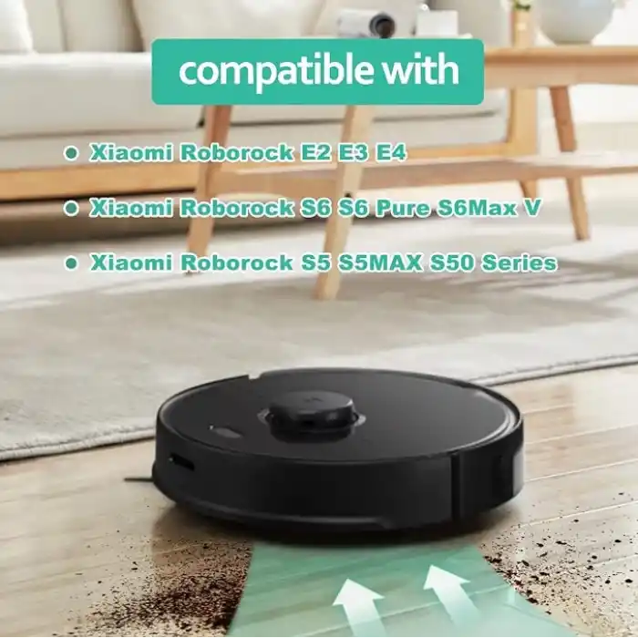 Chuancheng Xiaomi Roborock S5 Max S6 Pure S6 MaxV Rulo Fırçalar için 9lu Paket Yedek HEPA Filtre Paspas Bezi Aksesuarı (Beyaz)