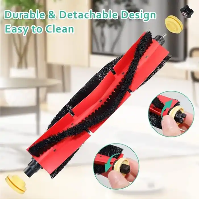 Chuancheng Xiaomi Roborock S5 Max S6 Pure S6 MaxV Rulo Fırçalar için 9lu Paket Yedek HEPA Filtre Paspas Bezi Aksesuarı (Beyaz)