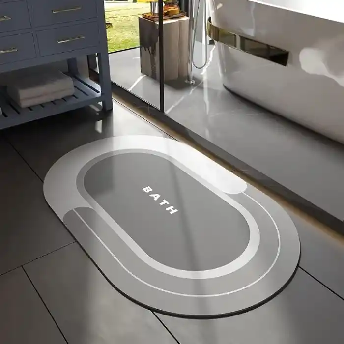 Banyo Paspası - Süper Emici Kaymaz Hızlı Kuruyan Lekeye Dayanıklı Halı - Dış Mekan Küvet Duş Odası için Kolay Bakım 58 cm
