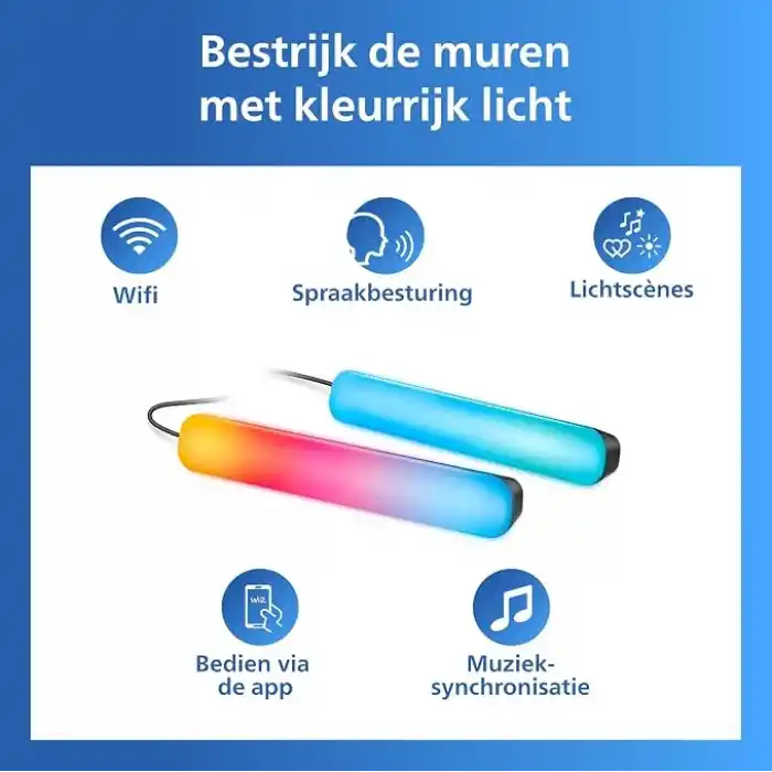Philips Smart Lighting RGBIC Işık Barı 30 cm - Google Home, Alexa, HomeKit ve Matter uyumlu