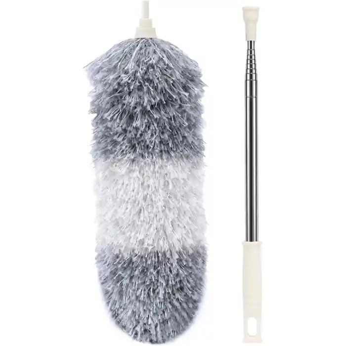 Orret Home 240 Cm Teleskopik Uzatılabilir Mikrofiber Yumuşak Başlıklı Toz Alma Fırçası, Püskülü Bükülebilir Dip Köşe Başlık, Boşluk Temizleme Ve Almak İçin Uzayabilir Fırça