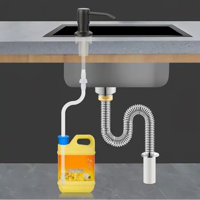 Paslanmaz Çelik Sıvı Sabunluk Pompası Lavabo Tezgah altı Mutfak lavaboları banyo tezgahları