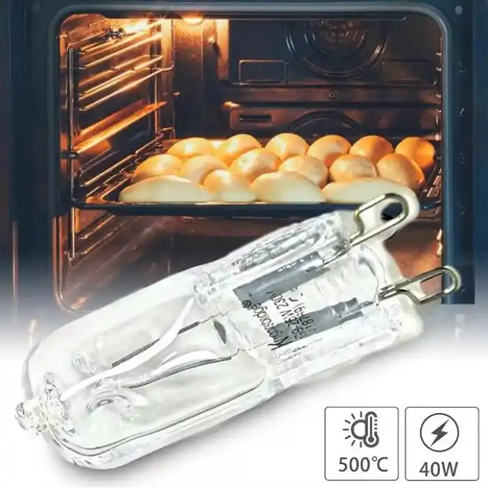 Halopin G9 40W Fırın Ampulü, 260 lm, 300°C Isıya Dayanıklı Halojen Lamba, Şeffaf