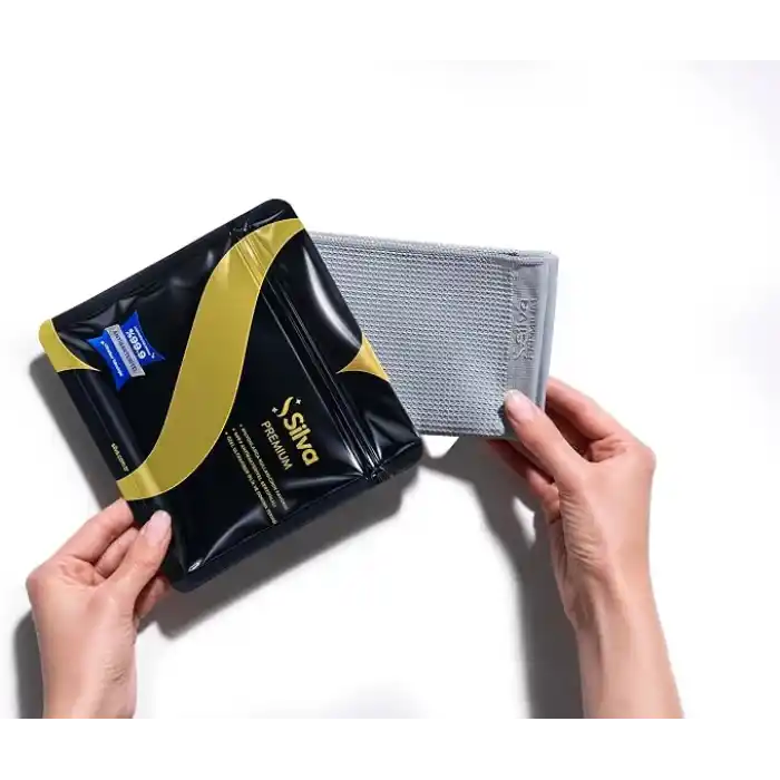 Silva Premium Mikrofiber Banyo Bezi 40 x 40 cm - Tüy ve İz Bırakmaz, Suyu Hızla Emer, Fayans, Ayna, Cam ve Duşakabin İçin, Yumuşak ve Uzun Ömürlü, Gri