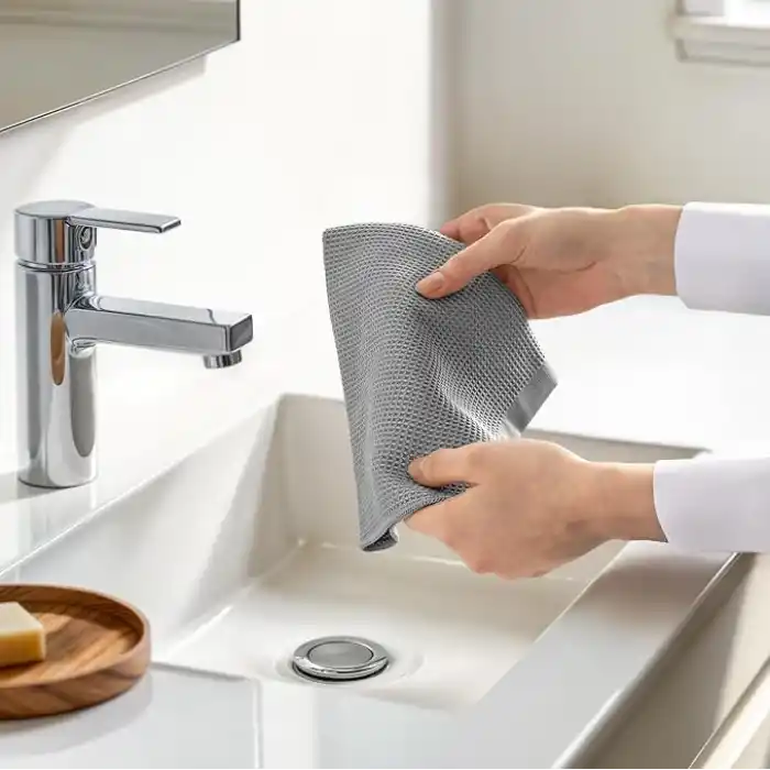 Silva Premium Mikrofiber Banyo Bezi 40 x 40 cm - Tüy ve İz Bırakmaz, Suyu Hızla Emer, Fayans, Ayna, Cam ve Duşakabin İçin, Yumuşak ve Uzun Ömürlü, Gri