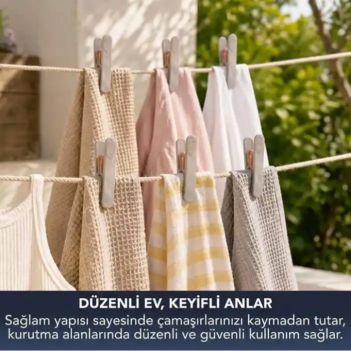 Deconox 24 Adet Yeni Nesil Yaysız Çamaşır Mandalı, Güçlü Tutuşlu Paslanmaya Dayanıklı Plastik Kurutmalık Mandalı, Gri Pudra Renk Modern Çamaşır Askı İp Balkon Banyo Mandal Seti