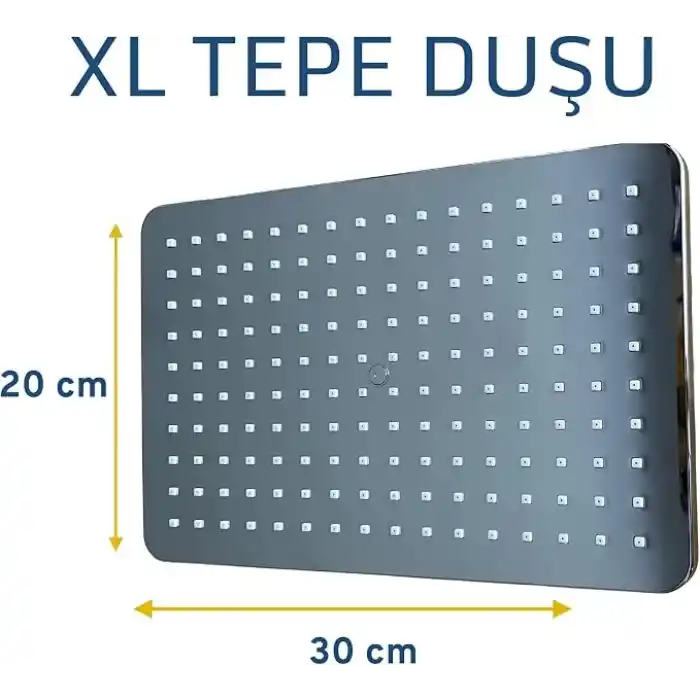Drom Harmoni Paslanmaz Krom Tepe Duş Seti 5 Yıl Garantili