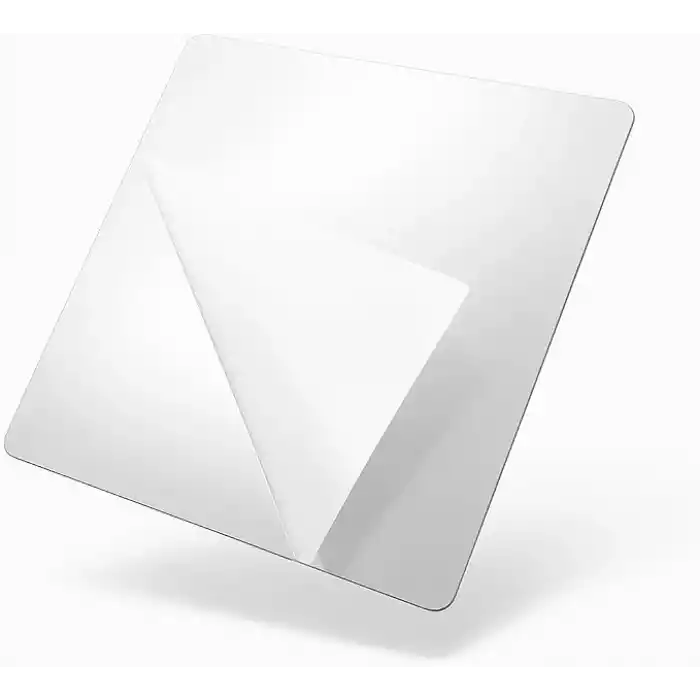 4 Adet Kendinden Yapışkanlı Pleksi Ayna Levha, Kırılmaz Akrilik Duvar Aynası, Dekoratif ve Modern Yapıştırmalı Panel, Hafif Parlak Pleksi Duvar Dekoru, Ev ve Ofis (4, Silver, 15x15)