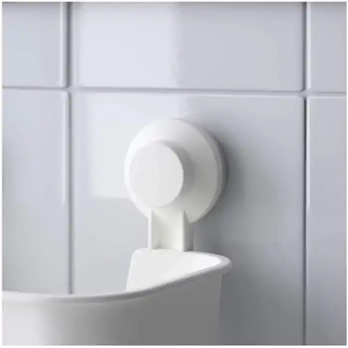 IKEA TISKEN Vantuzlu Sepet Beyaz