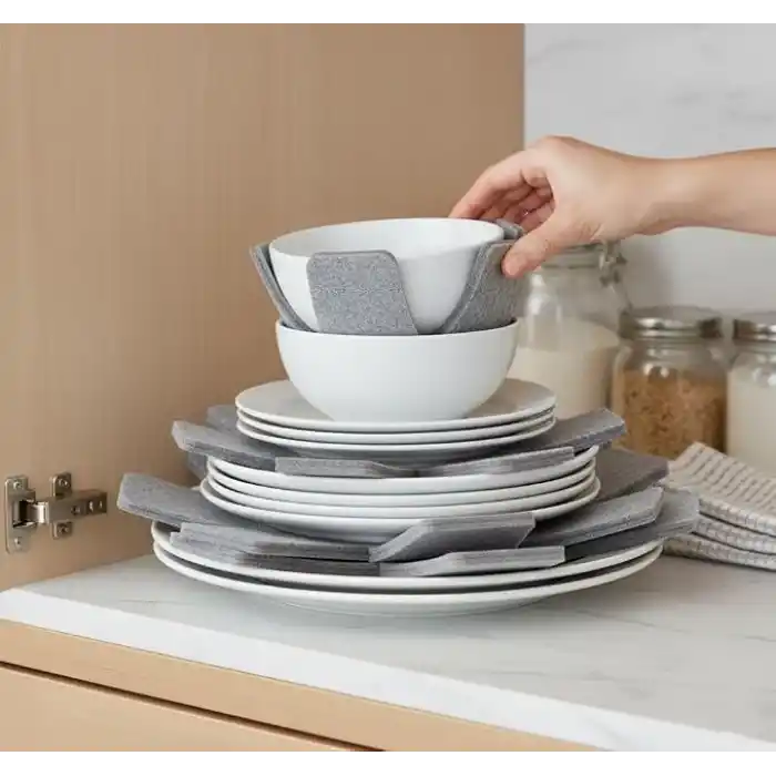 Orret Home 6 Adet Keçe Tencere ve Tabak Koruyucu – 30 cm Çizilme ve Kırılma Önleyici Porselen, Tava ve Tencere Ayıracı, Mutfak Saklama Keçesi, Tabak Arası Koruyucu Pad Seti