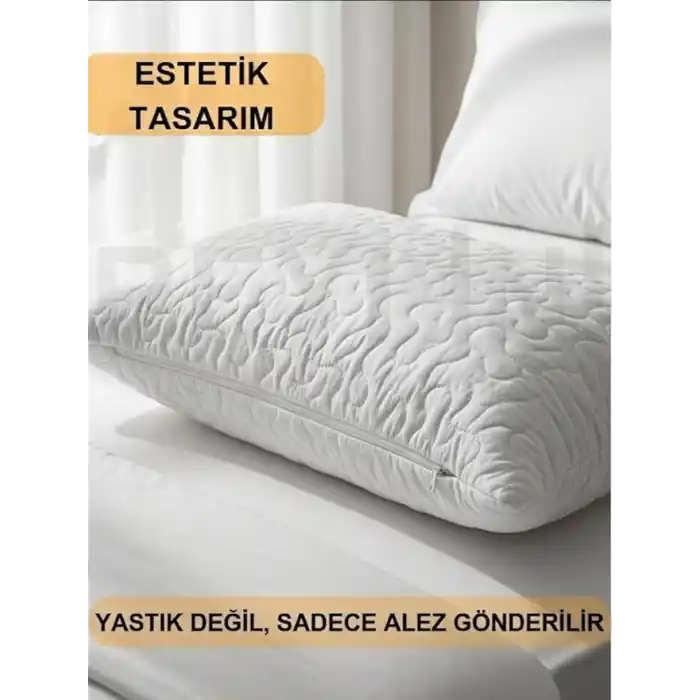 BEYLİNİ 2li Yastık Alezi Sıvı Geçirmez Kapitone Fermuarlı Yıkanabilir Antialerjik Yastık Koruyucu 50x70 CM