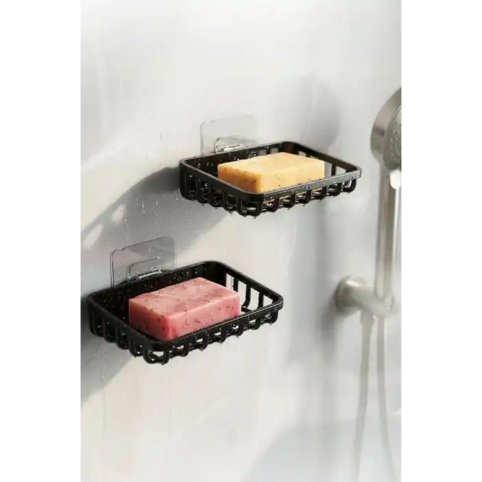 Orret Home 2 Adet Duvara Yapıştırılabilir Plastik Katı Sabunluk Kalıp Sabunluk Delme Gerektirmez Yapışkanlı Duş Banyo Lavabo Sabunluğu