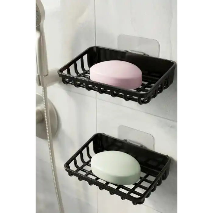 Orret Home 2 Adet Duvara Yapıştırılabilir Plastik Katı Sabunluk Kalıp Sabunluk Delme Gerektirmez Yapışkanlı Duş Banyo Lavabo Sabunluğu