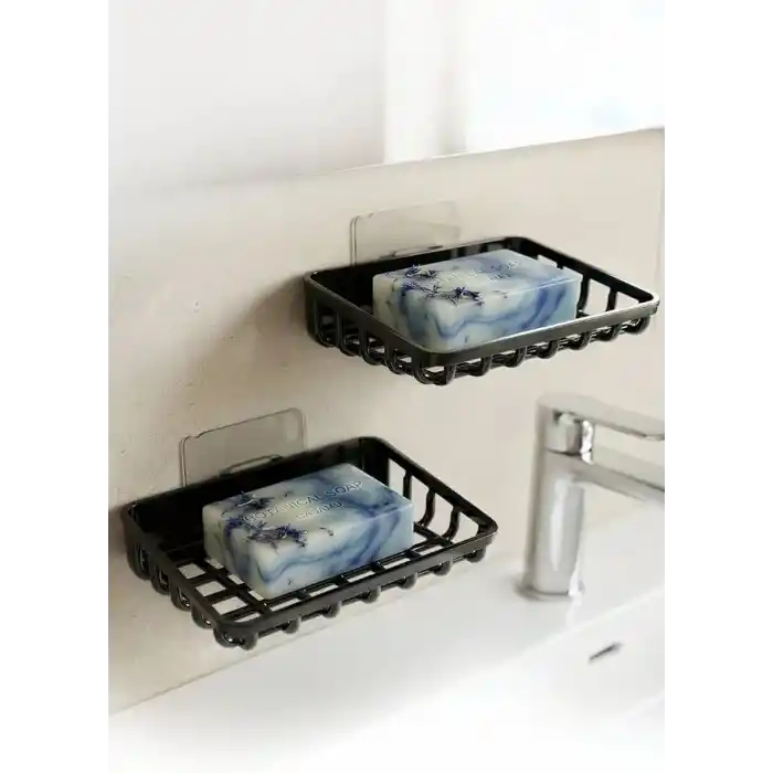 Orret Home 2 Adet Duvara Yapıştırılabilir Plastik Katı Sabunluk Kalıp Sabunluk Delme Gerektirmez Yapışkanlı Duş Banyo Lavabo Sabunluğu