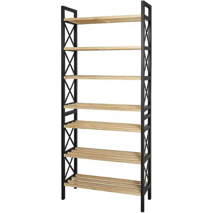 8 Katlı Çok Amaçlı Raf Ayakkabılık – 47x18x127 cm, MDF ve Plastik Malzeme, Kolay Kurulum QR Kodlu, Modern ve Dekoratif Düzenleyici Dolap Ünitesi, Siyah