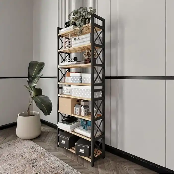 8 Katlı Çok Amaçlı Raf Ayakkabılık – 47x18x127 cm, MDF ve Plastik Malzeme, Kolay Kurulum QR Kodlu, Modern ve Dekoratif Düzenleyici Dolap Ünitesi, Siyah