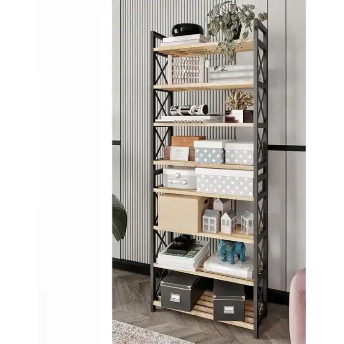 8 Katlı Çok Amaçlı Raf Ayakkabılık – 47x18x127 cm, MDF ve Plastik Malzeme, Kolay Kurulum QR Kodlu, Modern ve Dekoratif Düzenleyici Dolap Ünitesi, Siyah
