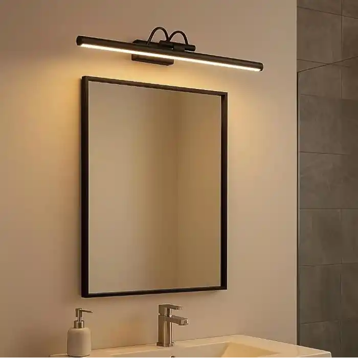 SekaTech Siyah Kasa LED Flüt Resim Aplik | 6W | 3200K Gün Işığı | 35cm | Duvar Tipi Ayna/Tablo Üstü Dekoratif Işık | IP20 İç Mekan Kullanım