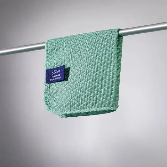 Silva Premium Bulaşık Filesi Balıksırtı Doku 25x25 cm, Mikrofiber Bulaşık Bezi, Az Deterjanla Bol Köpük, Çizmeyen Ovma Gücü, Tencere Tava Cam Porselen İçin, Mint Yeşili