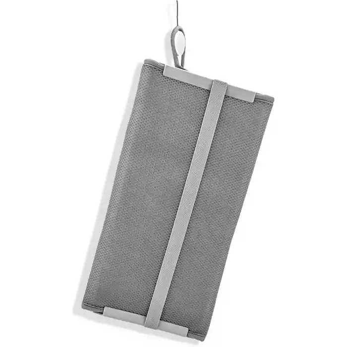 Orret Home Mikrofiber Su Emici Bulaşıklık Matı – 37x60 cm Tezgâh Üstü Bulaşık Kurutma Matı, Kaymaz Su Emici Mutfak Matı, Katlanabilir Tabaklık Süzgeçli Plastik Sepetli Kurulama Örtüsü (Gri)