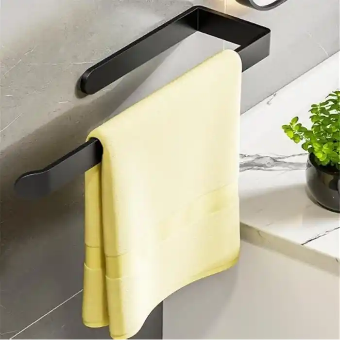 Orret Home Siyah Yapışkanlı Solo Peçetelik ve Havluluk – Paslanmaz Metal Lüks Tasarım Kağıt Havlu Askısı, Delmeden Montajlı Mutfak ve Banyo Peçete Tutucu