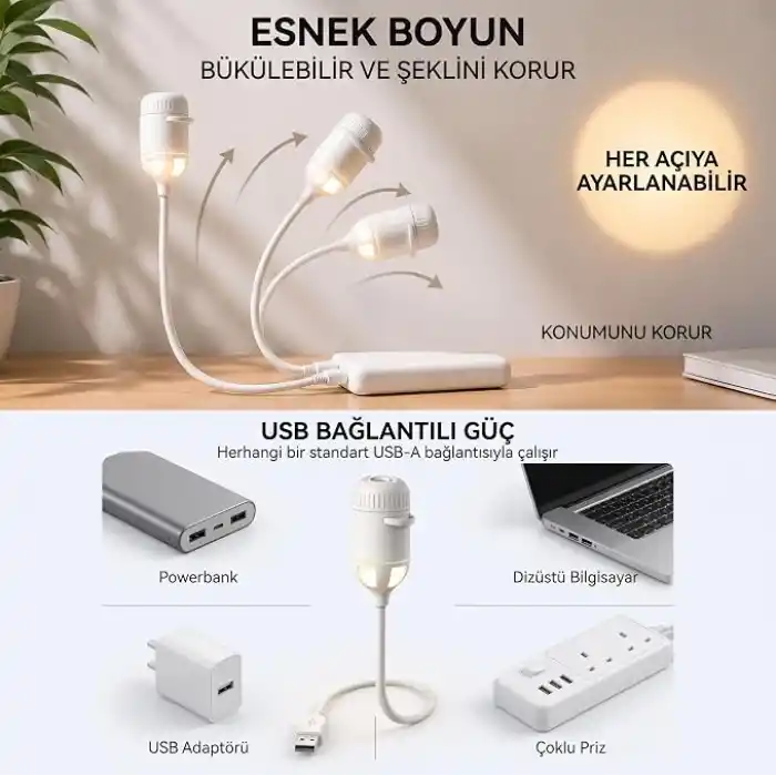Amber LED Galaksi Projektör Gece Lambası, Yıldız Yansıtmalı USB Işık