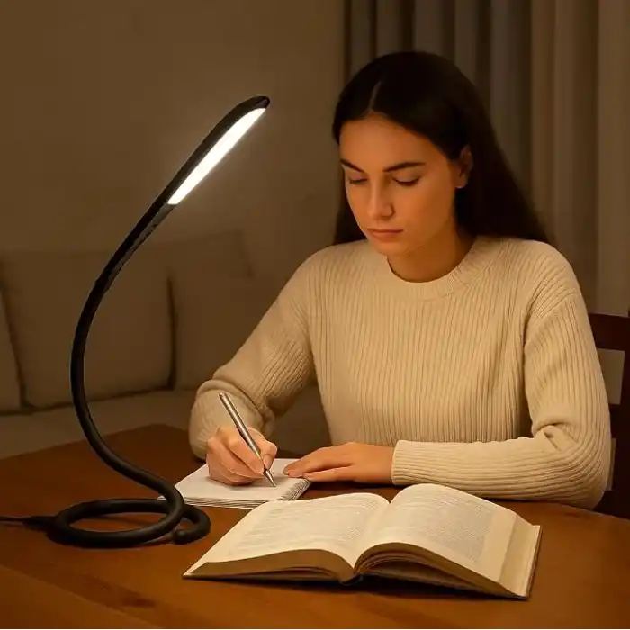 USB LED Masa Lambası – 14 Ledli, 3 Kademeli Dokunmatik Işık, Esnek Boyunlu Kitap Okuma & Çalışma Lambası