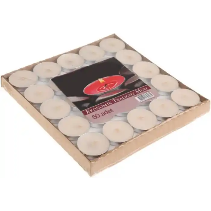 50 Adet Ekonomik Tealight Mum-buhurdanlık Mumu