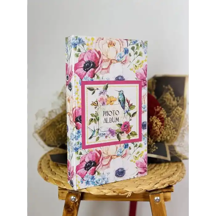 Rabsev Rs307 Fotoğraf Albümü 10x15cm 300 Fotoğraf Kapasiteli Çiçekler Desenli Lüks Albüm