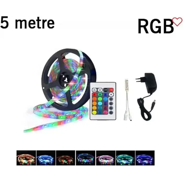 Cata Ct-4557 Rgb Şerit Led Seti (5 Mt Rgb Led+Trafo+Rgb Kumanda)