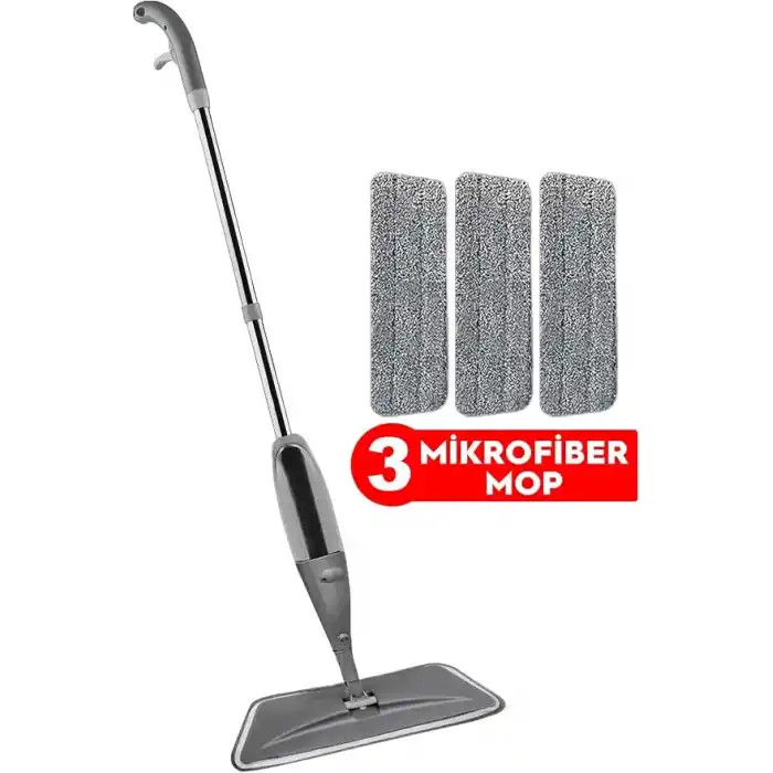 SİSTA SPREY MOP GRİ 3 MİKROFİBER MOPLU TEMİZLİK SETİ
