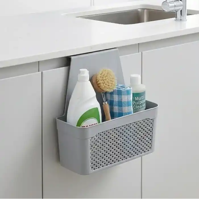Orret Home Dolap İçi Asılabilir Plastik Organizer Deterjan Sünger Düzenleyici Askı Mutfak Banyo Dolap İçi Düzenleyici Kapak Arkası Organizer Sepet (Asorti Renk)