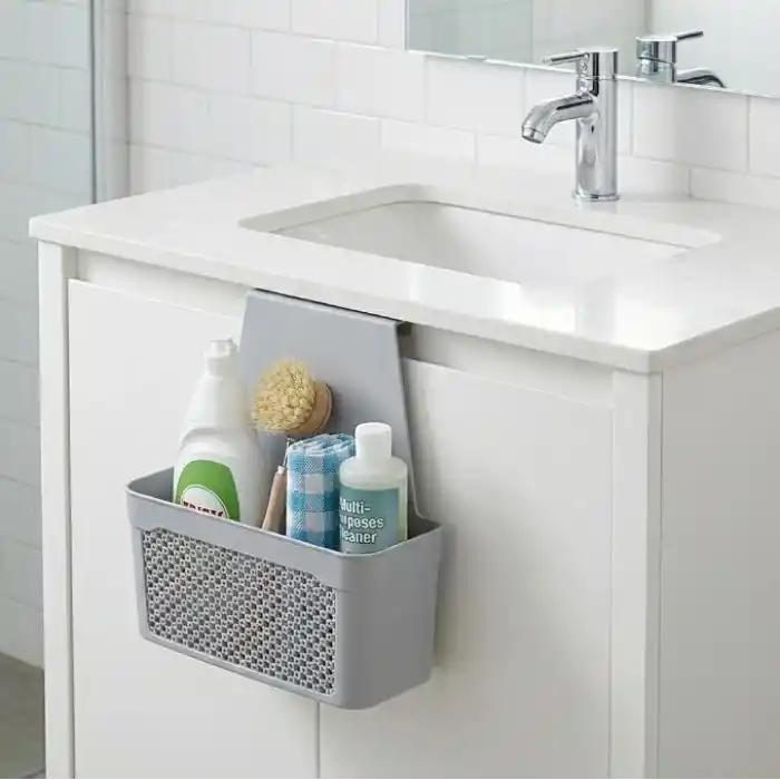 Orret Home Dolap İçi Asılabilir Plastik Organizer Deterjan Sünger Düzenleyici Askı Mutfak Banyo Dolap İçi Düzenleyici Kapak Arkası Organizer Sepet (Asorti Renk)